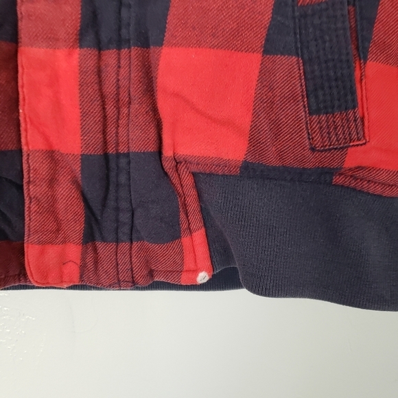 Osh Kosh Full Zip Jacket Red Navy Plaid Sherpa 6 S - Picture 2 of 6